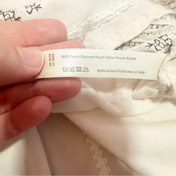 Free People Wild One Embroidered Top in Ivory size XS - Picture 15 of 16